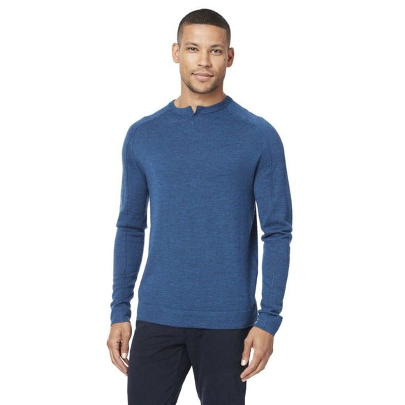 GOOD MAN BRAND Slim Fit Notch Neck Wool Sweater In Teal size XL 239$ - Picture 1 of 9